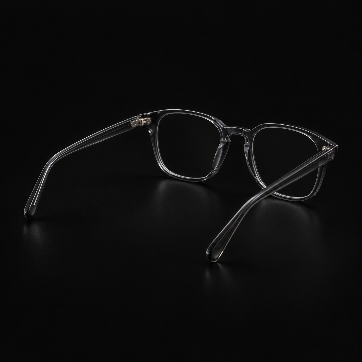 Unbranded optical frame study on a dark background